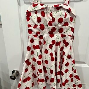 Varga Red Cherry Pattern Dress